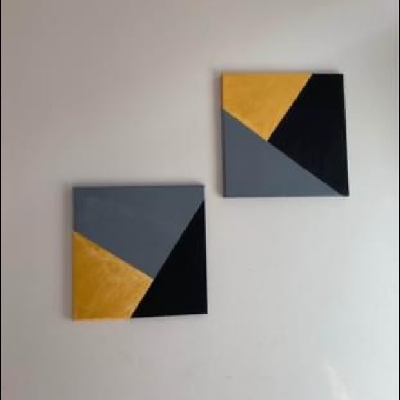 Pair of handmade canvas art - Picture 1 of 4